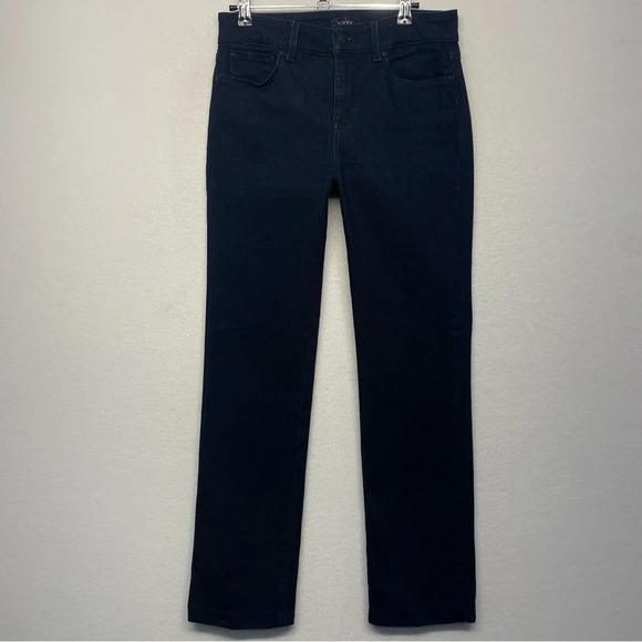 NYDJ Marilyn Straight Dark Wash HEMMED 29” Inseam 4 - Picture 1 of 9